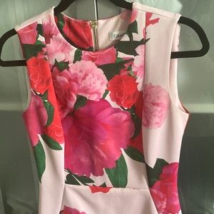 Calvin Klein size 2 floral bodycon dress
